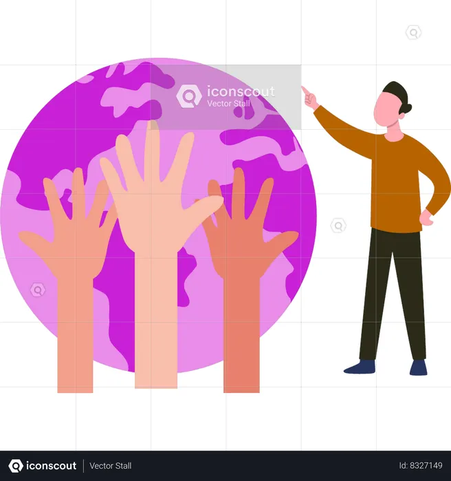Ativista está liderando o protesto  Ilustração