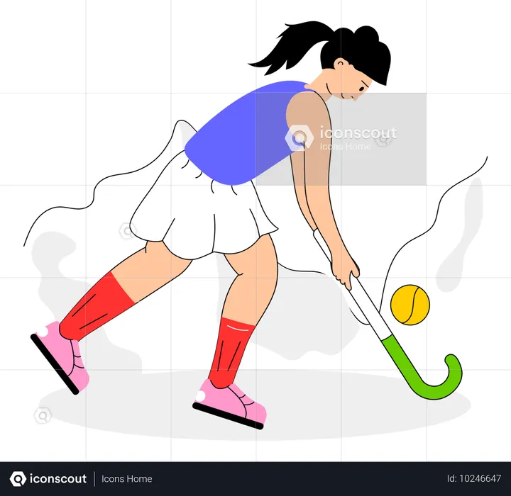 Atleta olímpico jogando hóquei  Ilustração