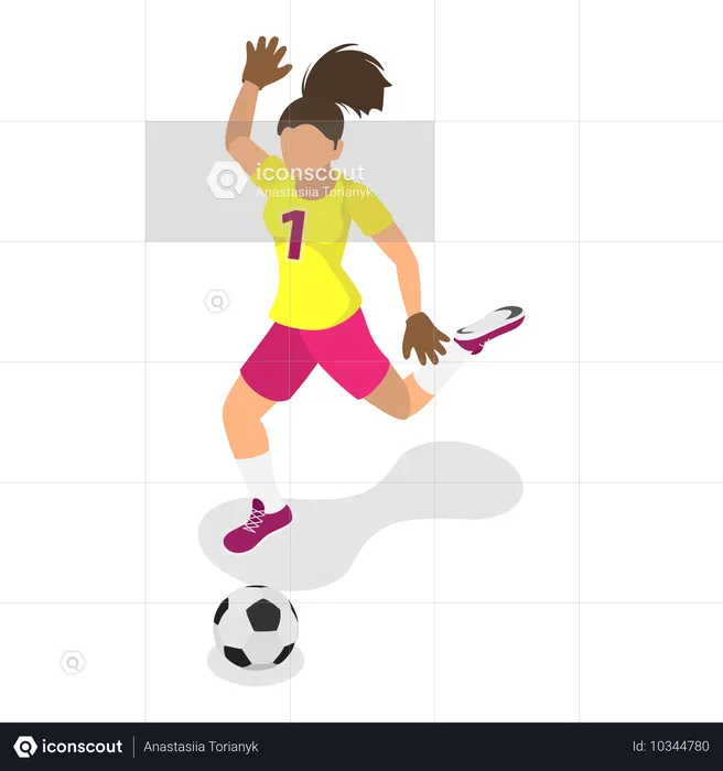 Atleta feminina jogando futebol  Ilustração