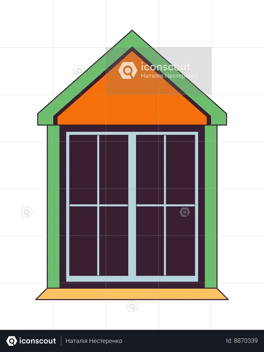 Attic window exterior  Illustration