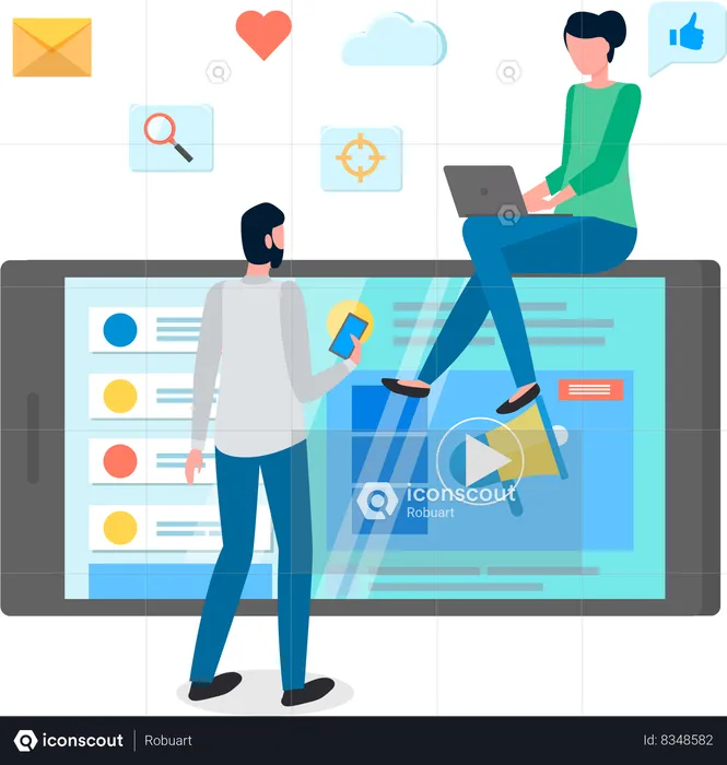 Attract customers for developing social websites  Illustration