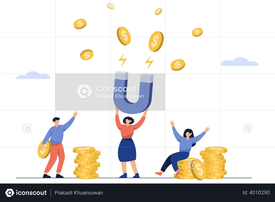 Attracting investors for business  Illustration