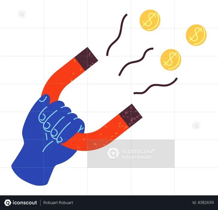 Attracting money  Illustration