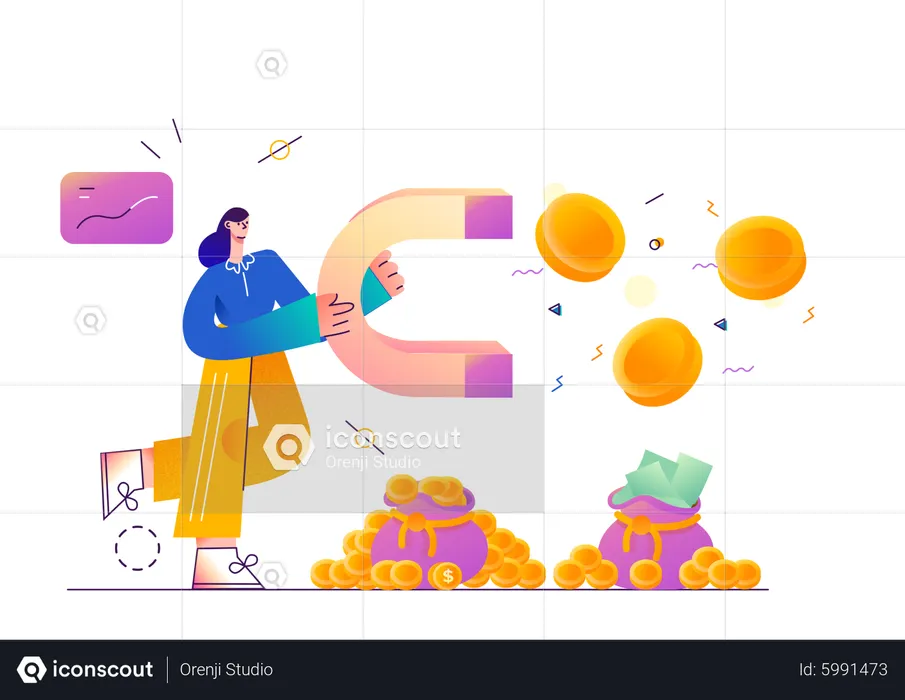 Attracting profit using magnet  Illustration