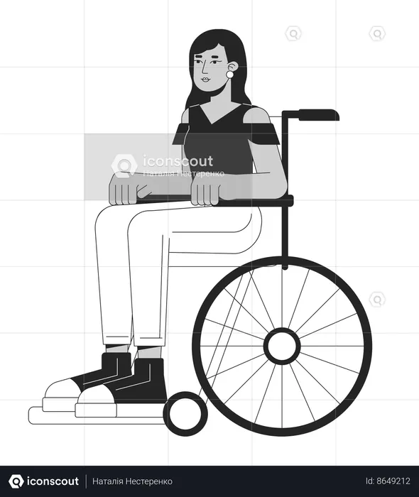 Attractive girl in wheelchair  Illustration