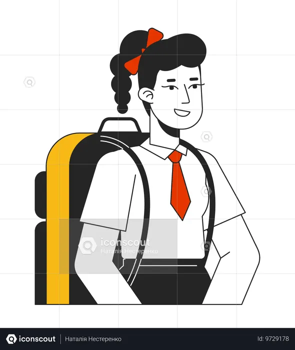 Aufgeregtes Teenager-Mädchen mit Pferdeschwanzfrisur  Illustration