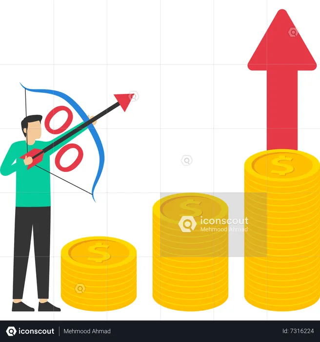 Augmentation des taux d'intérêt en raison de la hausse de l'inflation  Illustration