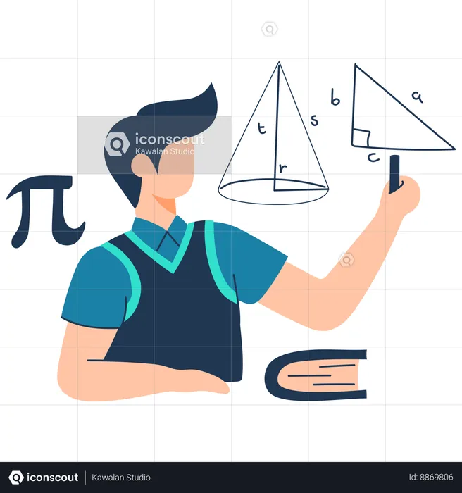 Aula de matemática  Ilustração