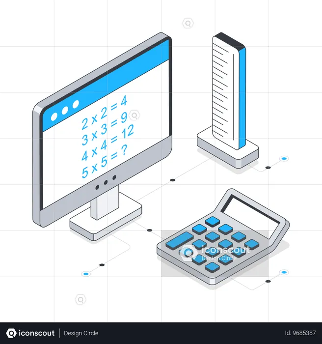 Aulas de matemática on-line  Ilustração