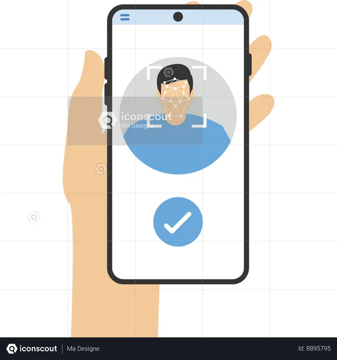 Authentication by facial recognition  Illustration