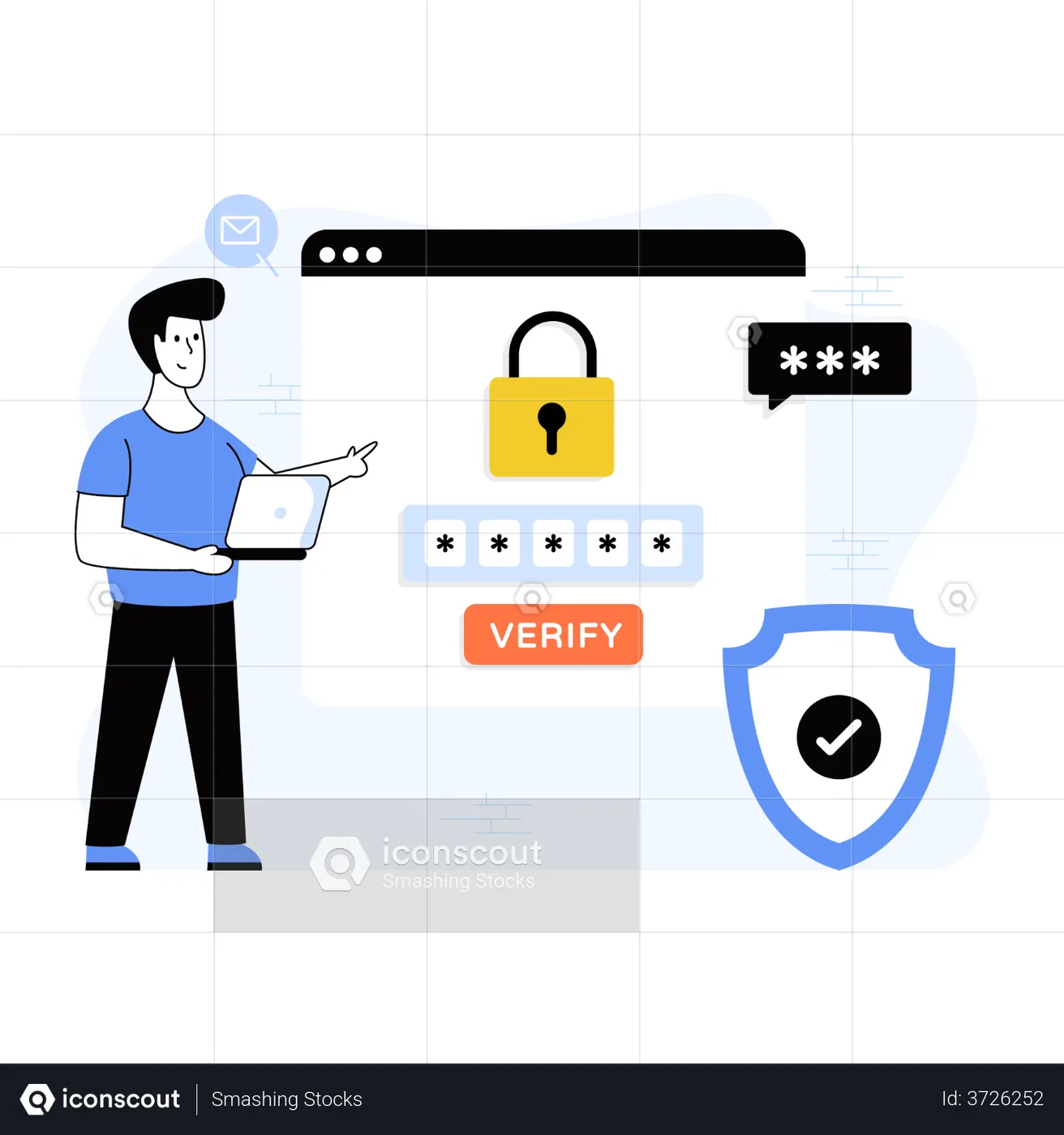 Authentication Code Illustration - Free Download Business Illustrations ...