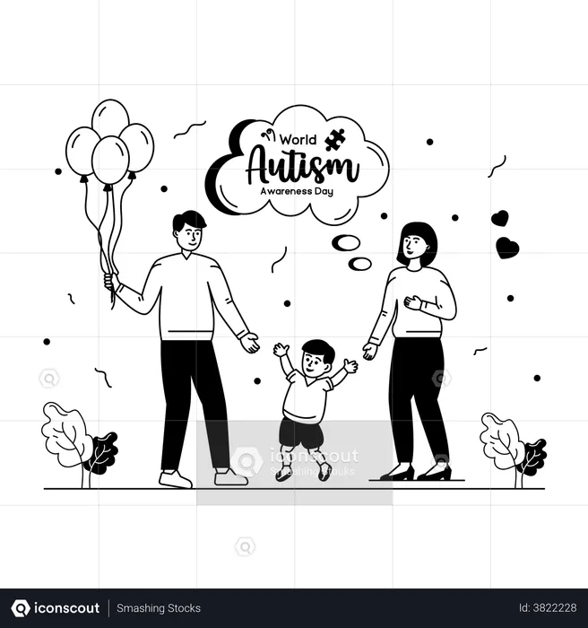 Autism Awareness Balloons  Illustration