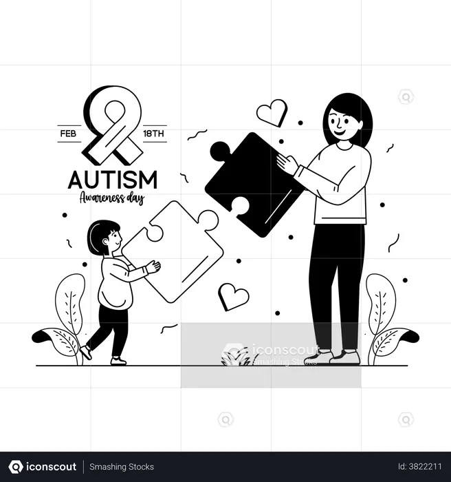 Autistic Girls  Illustration
