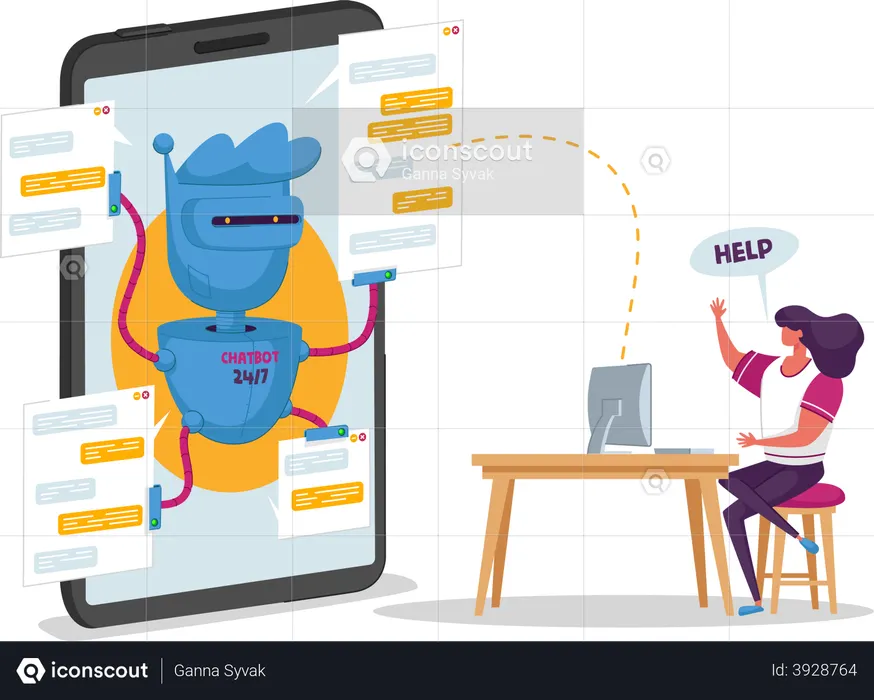 Auto-Chat-Unterstützung  Illustration