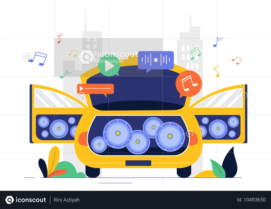 Auto-Musiksystem  Illustration