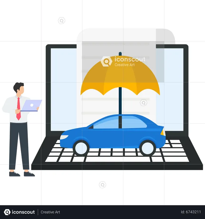 Auto protection, car insurance  Illustration