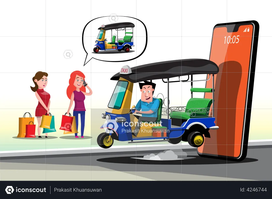 Auto rickshaw service  Illustration