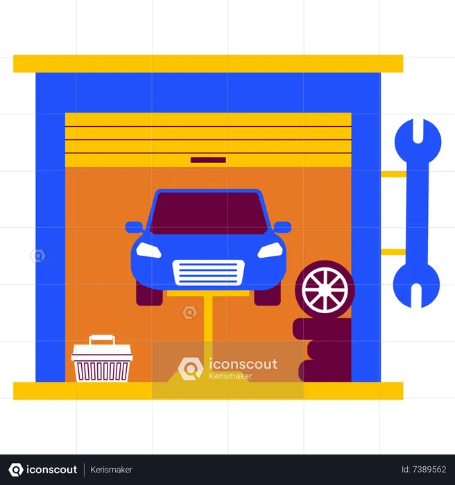 Auto service garage  Illustration