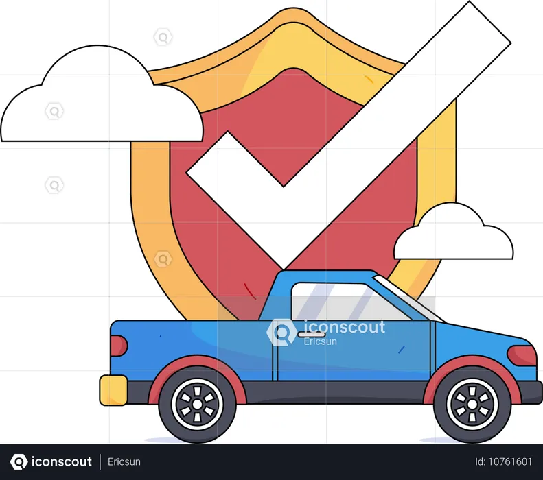 Autosicherheit gegen Unfälle  Illustration