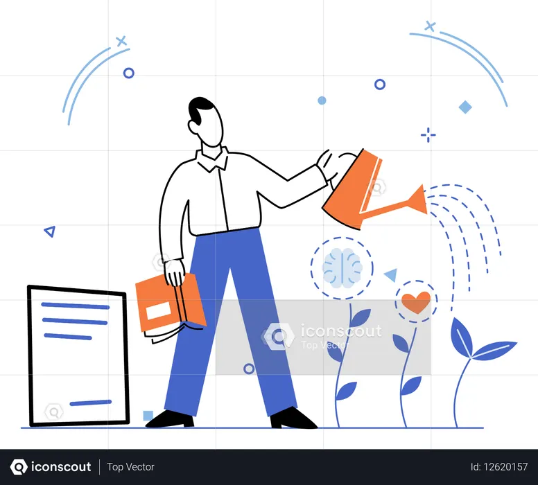 Educación de empleados en línea mediante autoaprendizaje  Ilustración