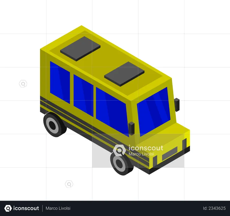 Autobús amarillo  Ilustración