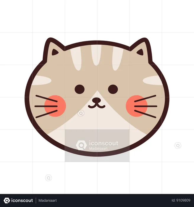 Autocollant de chat mignon  Illustration