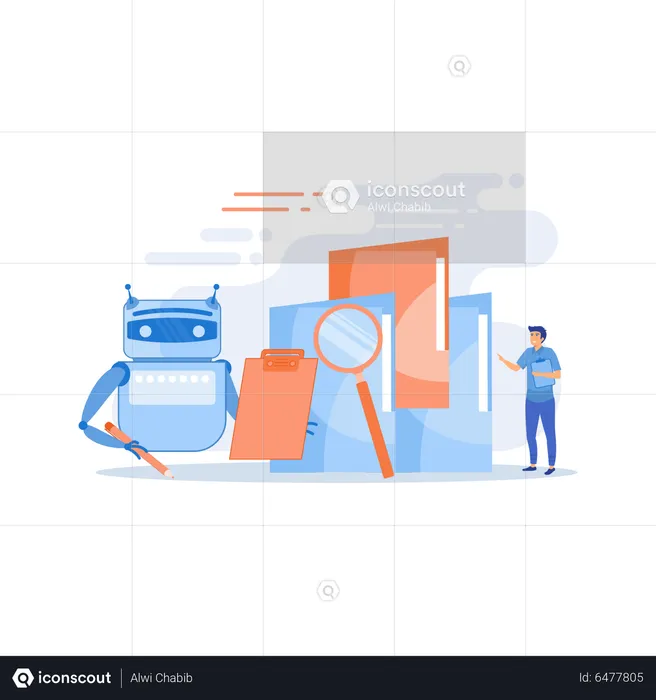 Automação de processos robóticos  Ilustração