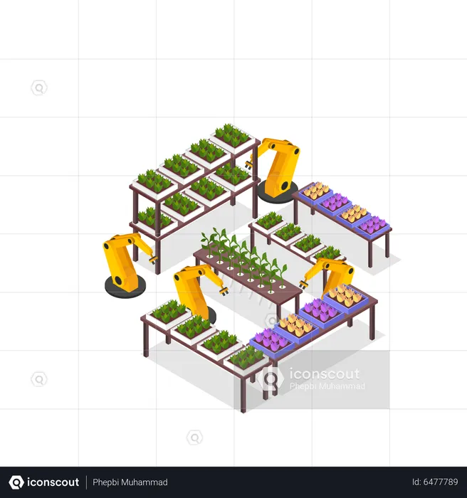 Automated aeroponic farming  Illustration