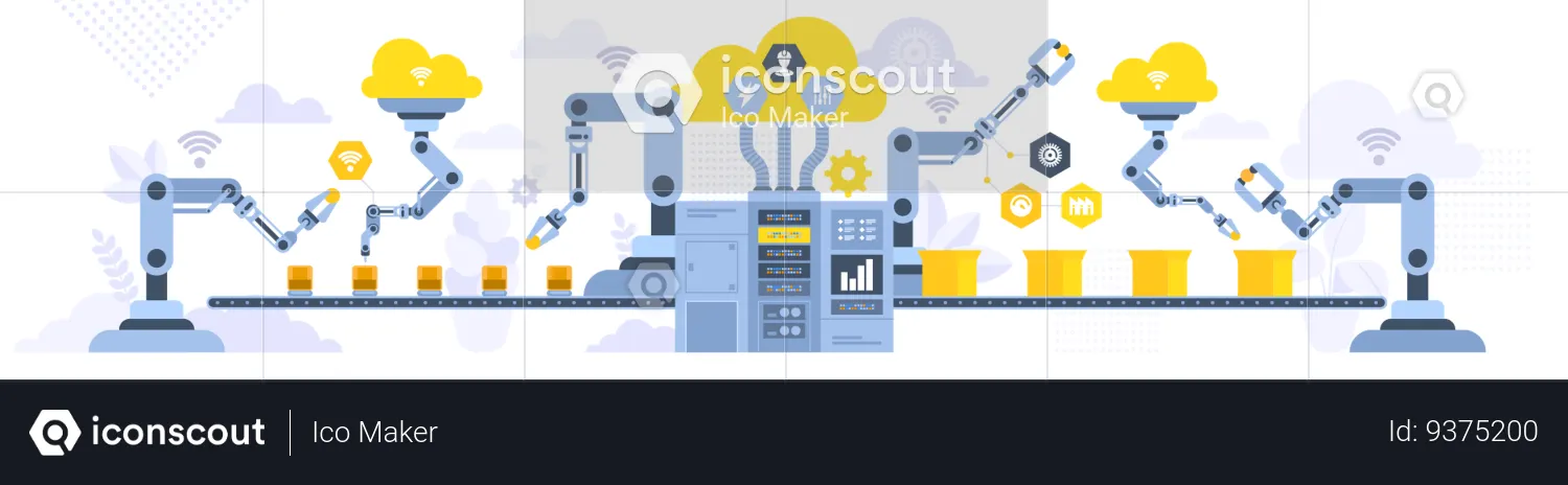 Automated production process  Illustration