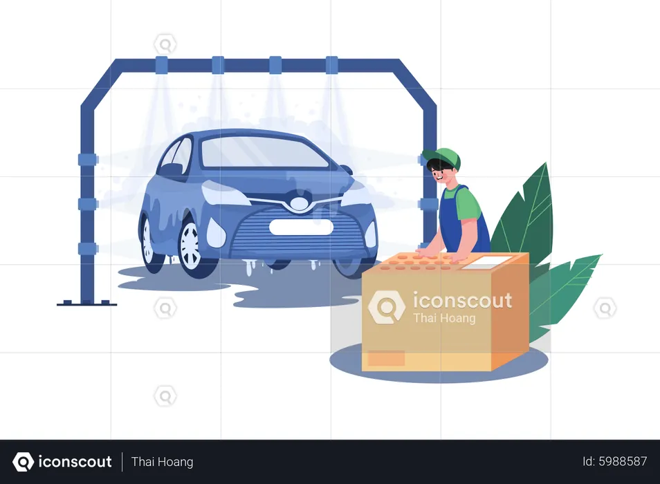 Automatic Car Wash  Illustration