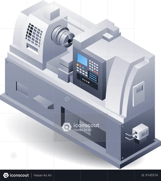 Automatic cnc lathe machine  Illustration
