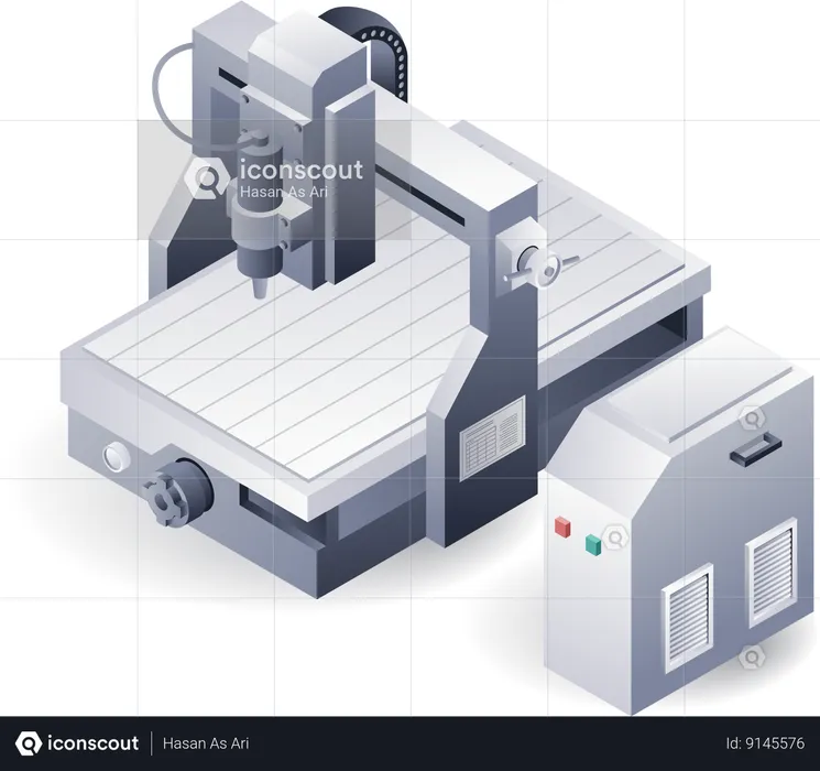 Automatic cutting cnc lathe machine  Illustration