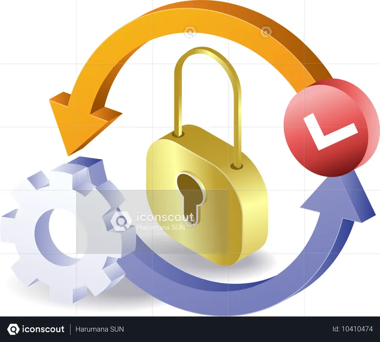 Automatic padlock key  Illustration