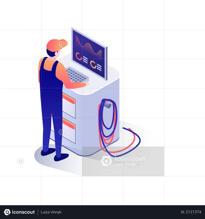 Automation in garage  Illustration