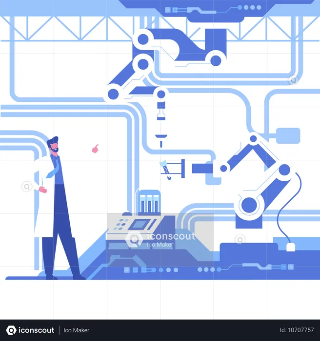 Automatisiertes wissenschaftliches Labor  Illustration