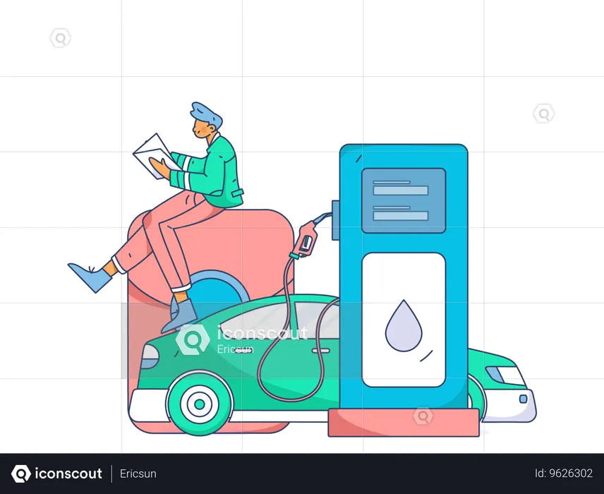 Automobile refueling  Illustration