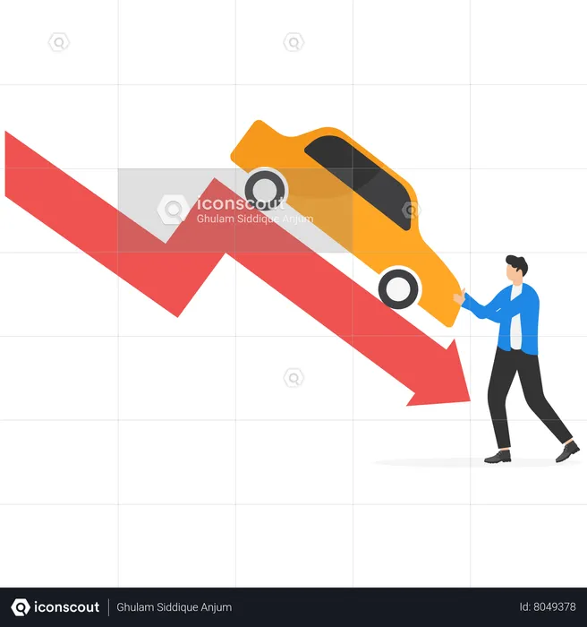 Automotive market is falling  Illustration