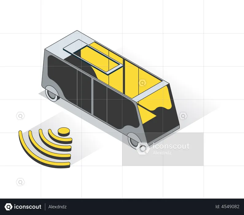 Autonomous Bus  Illustration