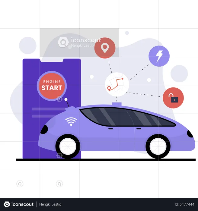 Autonomous Smart Car  Illustration