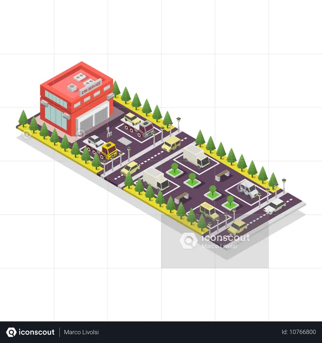 Autowerkstatt  Illustration