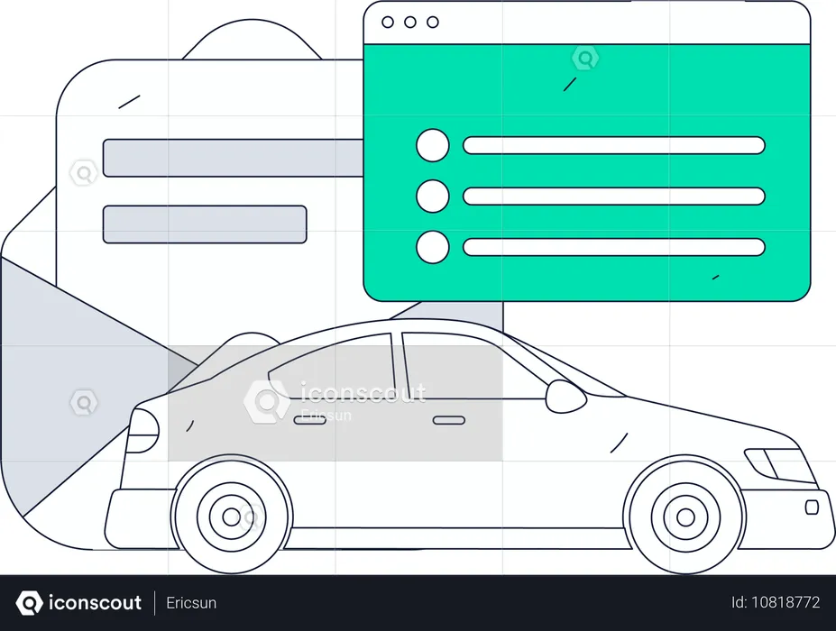 Kfz-Versicherungsvertrag  Illustration