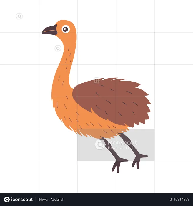 Une autruche mignonne freine pour s'arrêter  Illustration