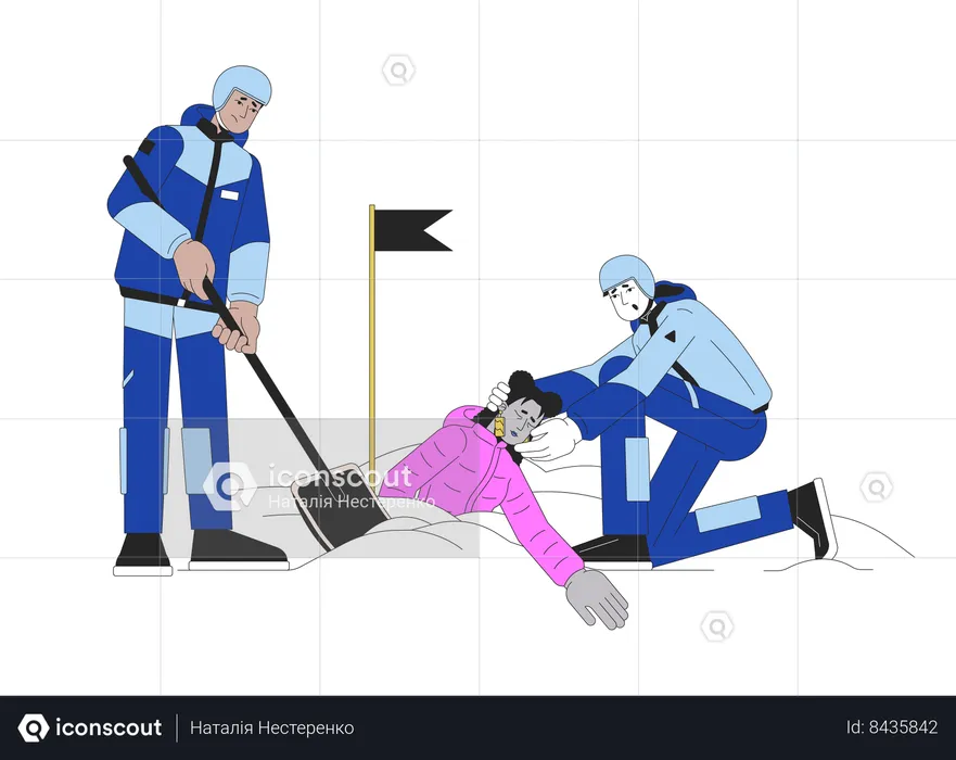 Avalanche rescue  Illustration
