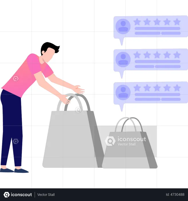 Avaliação de compras on-line  Illustration