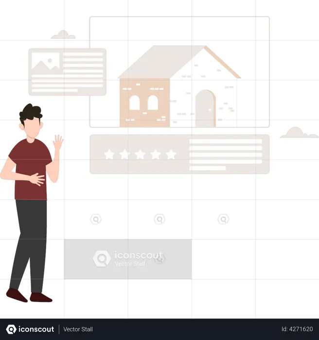 Avaliação imobiliária online  Ilustração