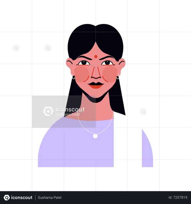 Avatar de mujer india  Ilustración