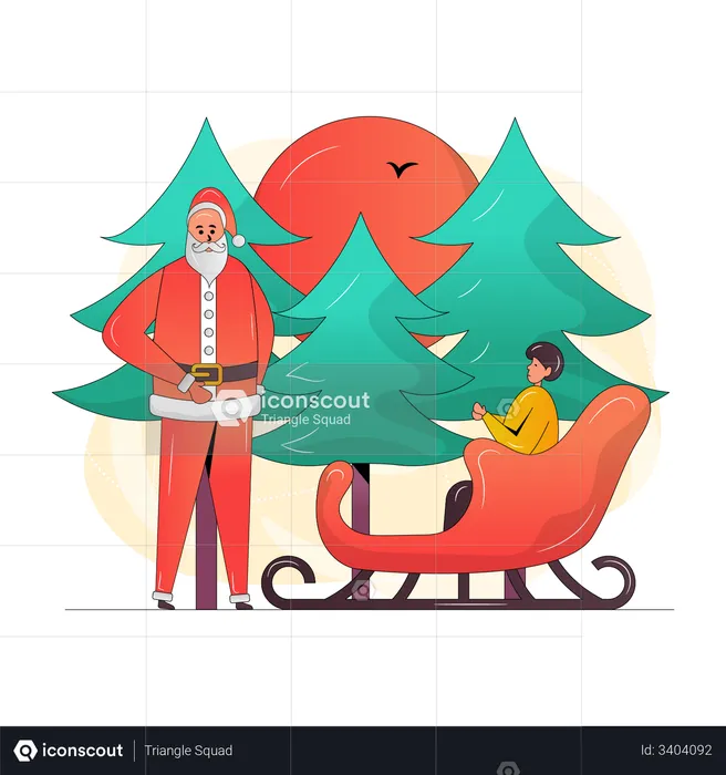 Aventura de natal  Ilustração