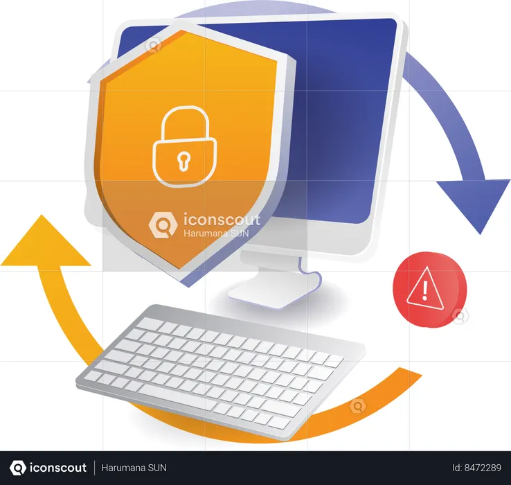 Avertissement de sécurité des données informatiques  Illustration