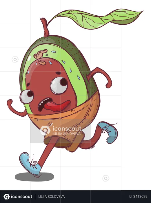 Avocado In Hurry  Illustration