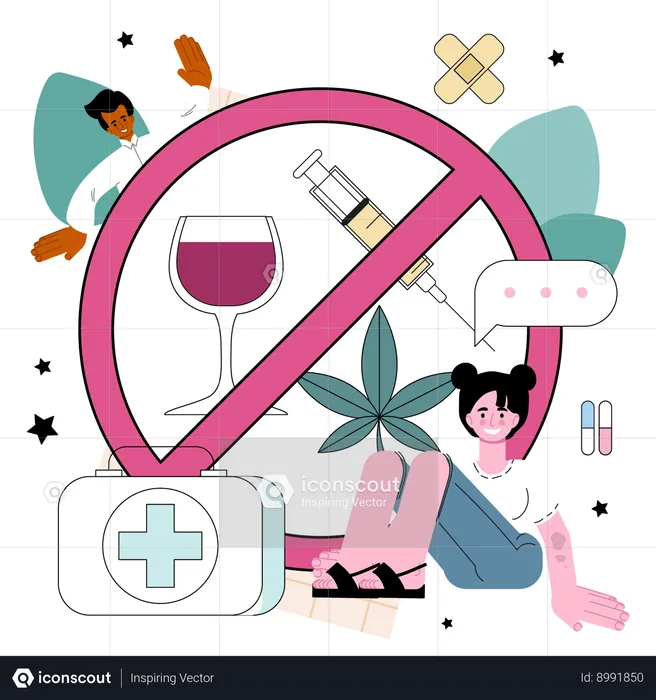 Avoid alcohol  Illustration